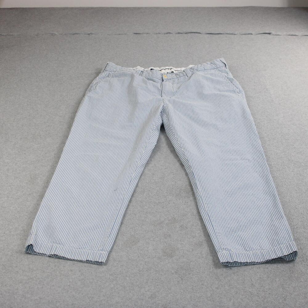 Polo Ralph Lauren Pants Men 38x30 Blue Stripe Seersucker Chino Heritage Classic